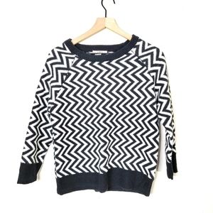BB Dakota Chevron Crewneck Black White Swe…